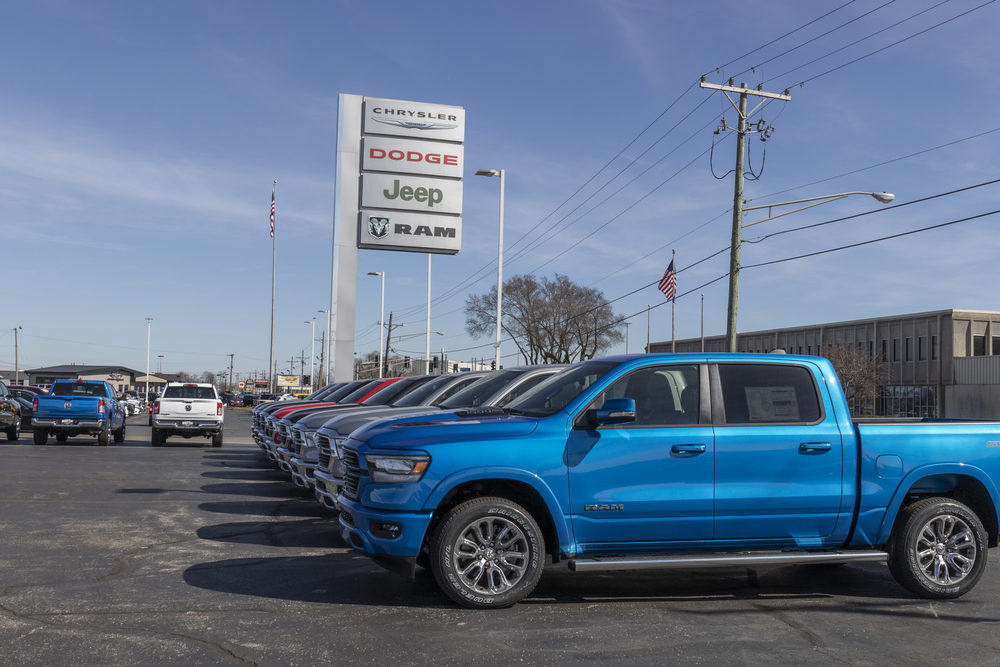 A 2021 RAM 1500 sitting on the lot