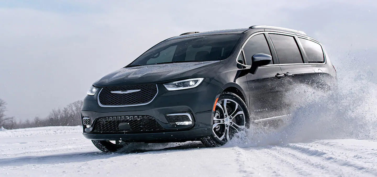 A Chrysler vehicle in the snow
